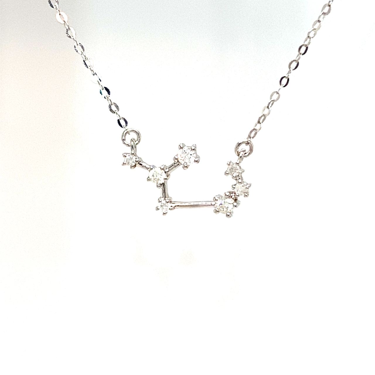 18K White Gold Sagittarius Zodiac Diamond Necklace