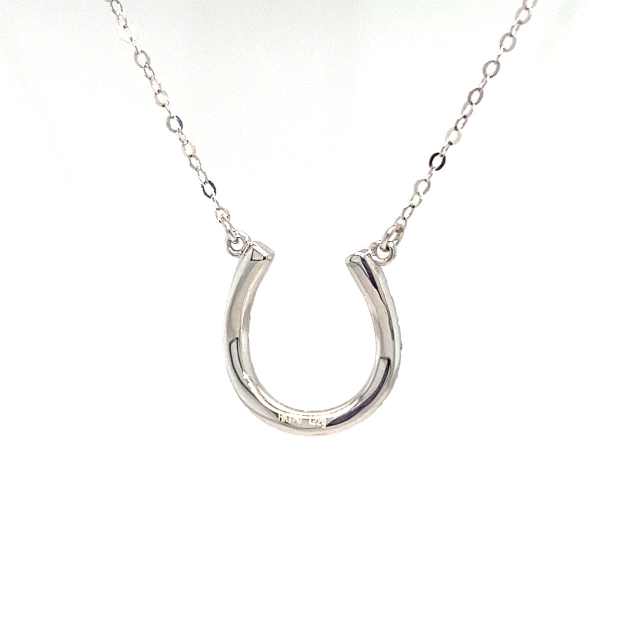 18K White Enlarge U Full Diamond Necklace