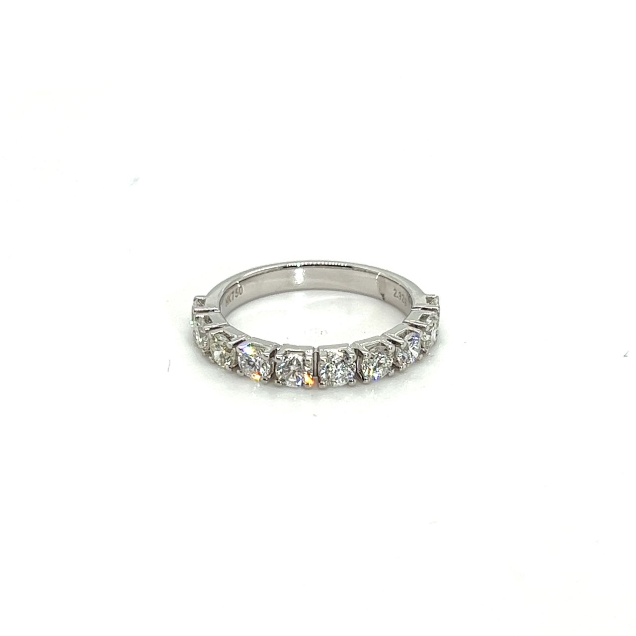 18K White Gold Large 3/4 Round Eternity Diamond Ring