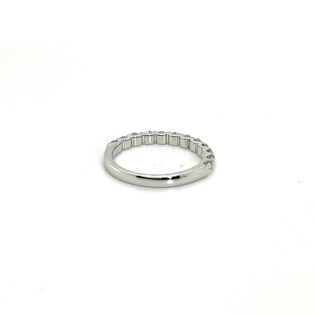 18K White Gold Tension Pointers Half Eternity Round Diamond Ring