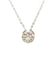 18K White Gold Circle Flower Diamond Necklace