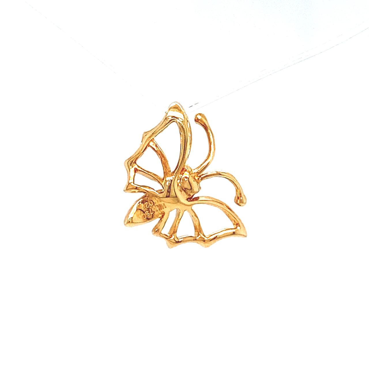 18K Rose Gold Spread Wings Butterfly Diamond Pendant