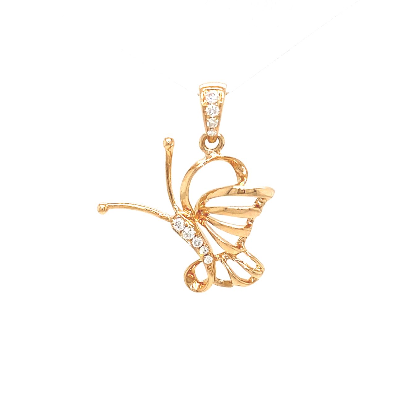 18K Rose Gold Joy Butterfly Wings Diamond Pendant