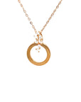 18K Rose Gold Circle Deco Diamond Necklace
