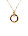 18K Rose Gold Circle Deco Diamond Necklace