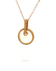18K Rose Gold Moving Round Mother of Pearl Diamond Necklace