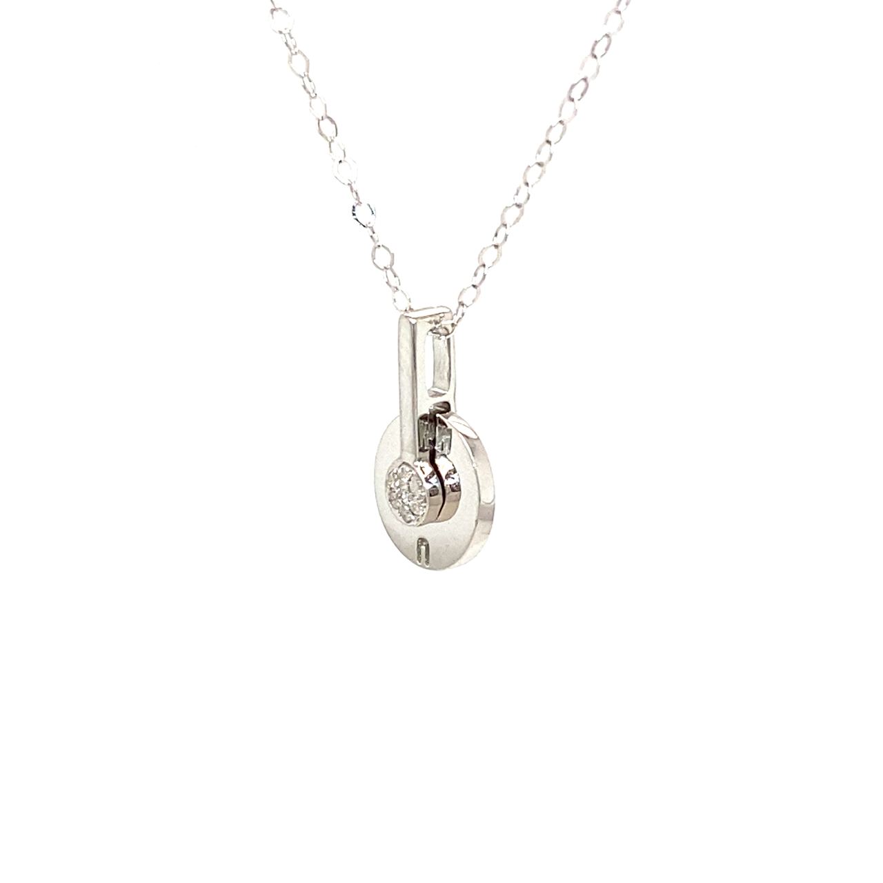 18K White Gold Miss U Weel Diamond Necklace