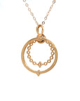 18K Rose Gold Leaf Cricle Diamond Necklace