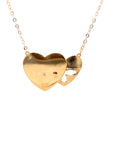 18K Rose Gold Mechanical Moveable Heart Cross Diamond Necklace