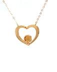18K Rose Gold Mechanical Heart Circle Diamond Necklace