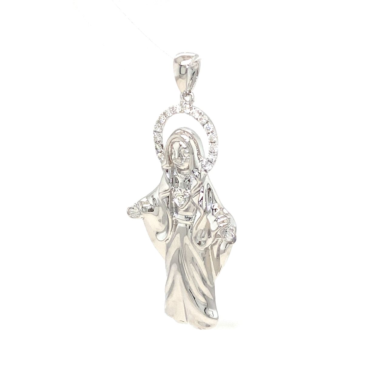 18K White Gold Diamond Pendant