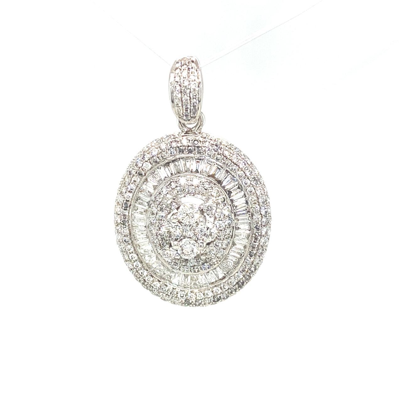 18K White Gold Diamond Pendant
