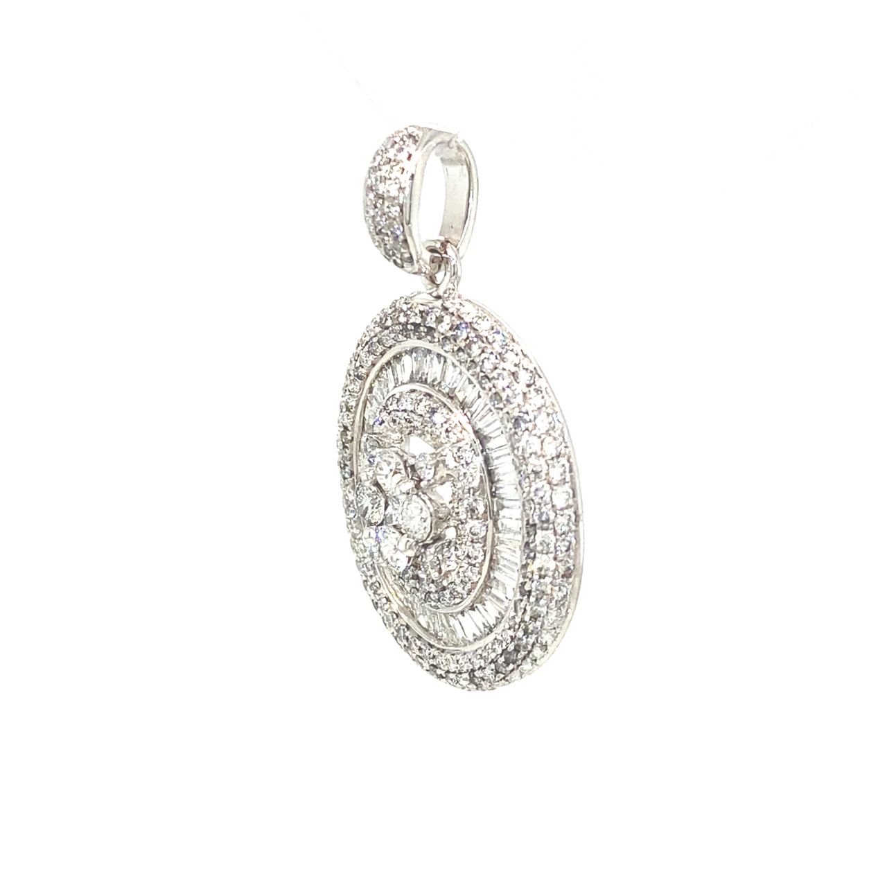 18K White Gold Diamond Pendant