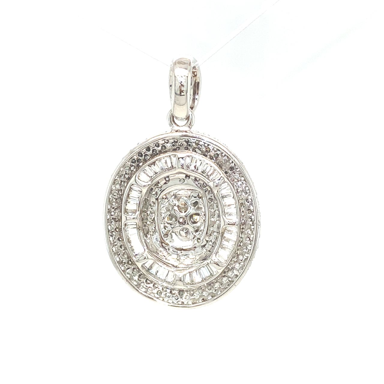 18K White Gold Diamond Pendant