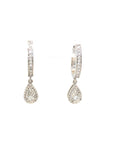 18K White Gold Illusion Pearl Drop Dangle Earrings