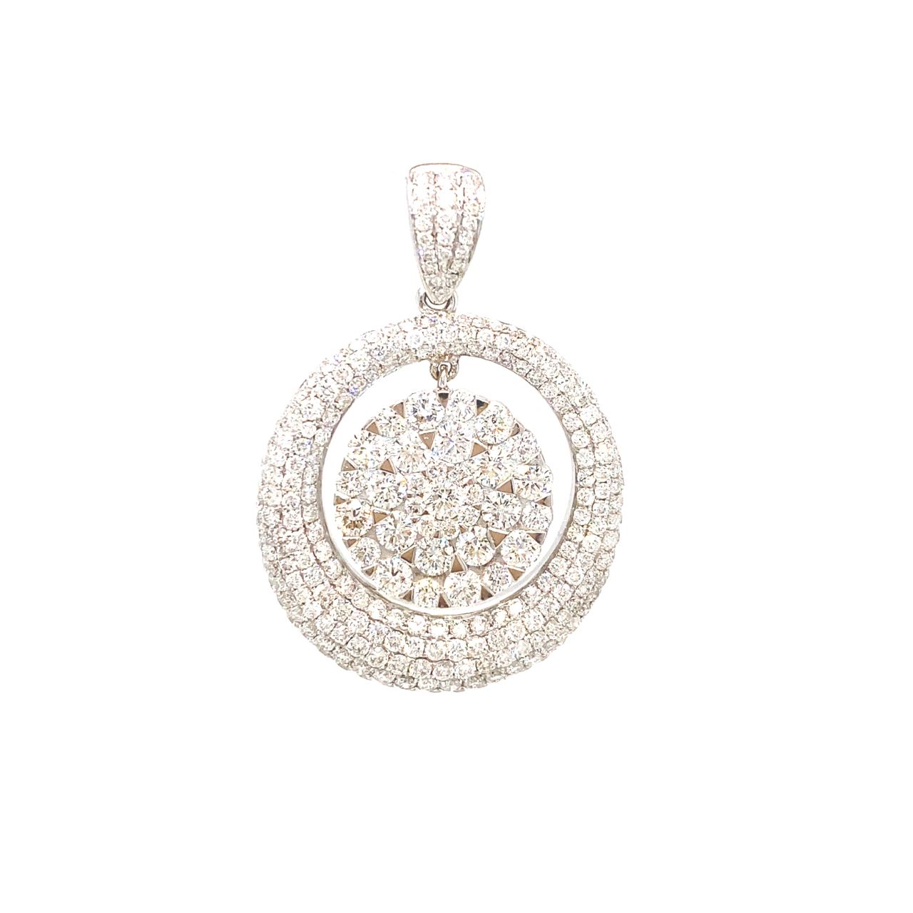 18K White Gold Diamond Pendant