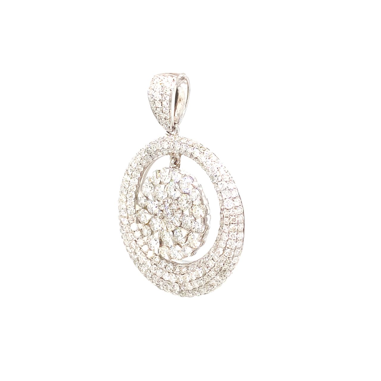 18K White Gold Diamond Pendant