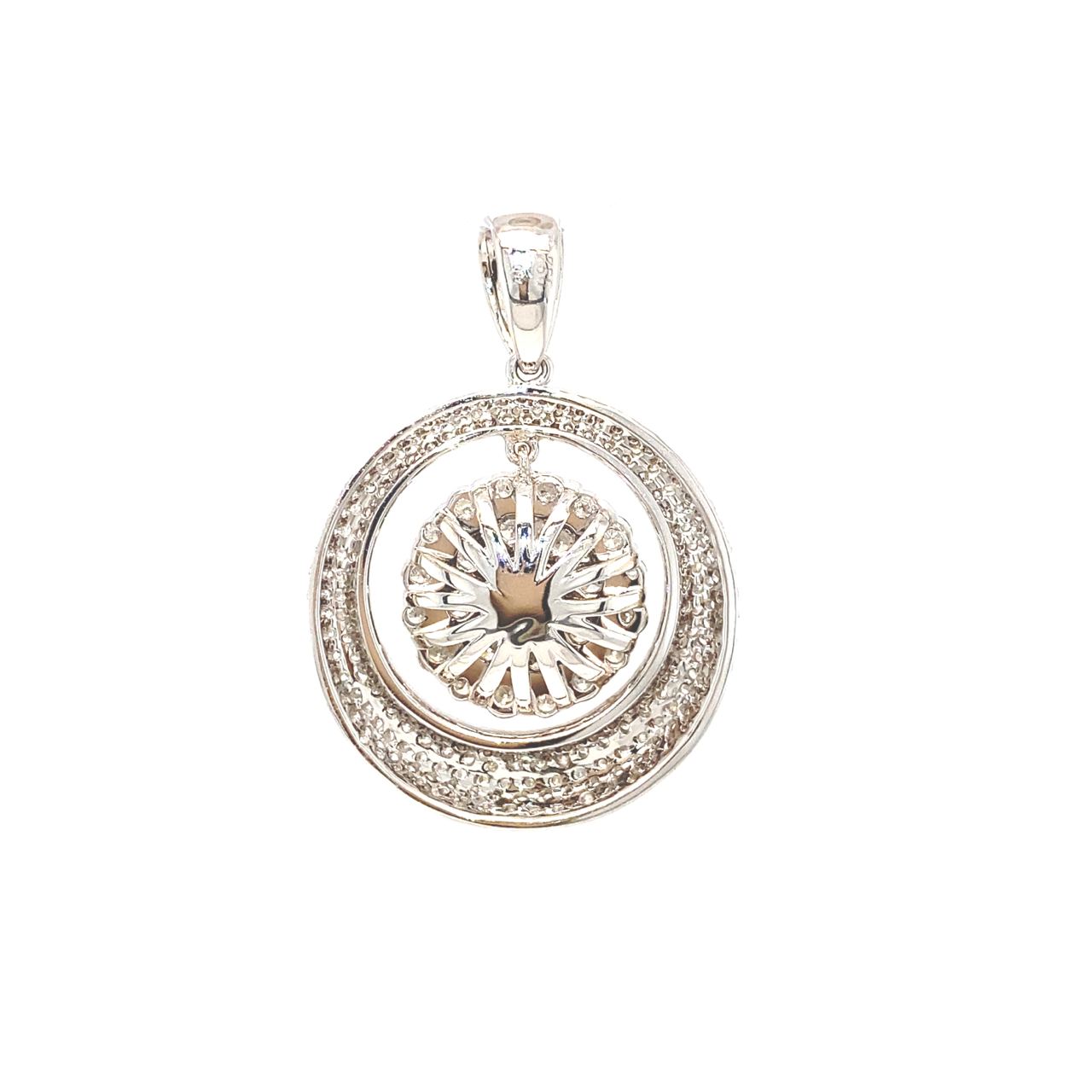 18K White Gold Diamond Pendant