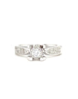 18K White Gold Cathedral Knights Diamond Ring