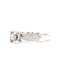 18K White Gold Cathedral Knights Diamond Ring