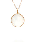 18K Rose Gold Capricorn Zodiac Mother Of Pearl Diamond Charms Pendant