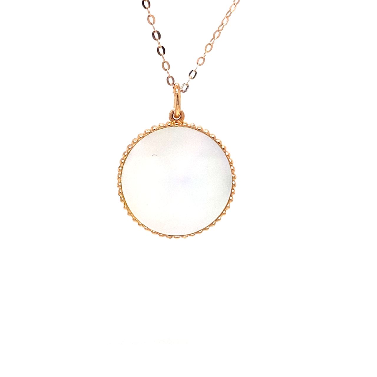 18K Rose Gold Pisces Zodiac Mother Of Pearl Diamond Necklace