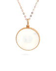 18K Rose Gold Cancer Zodiac Mother Of Pearl Diamond Necklace