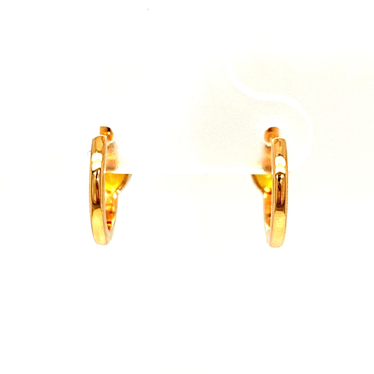 18K Rose Gold Trillion Orange Sapphire Diamond Hoop Earrings