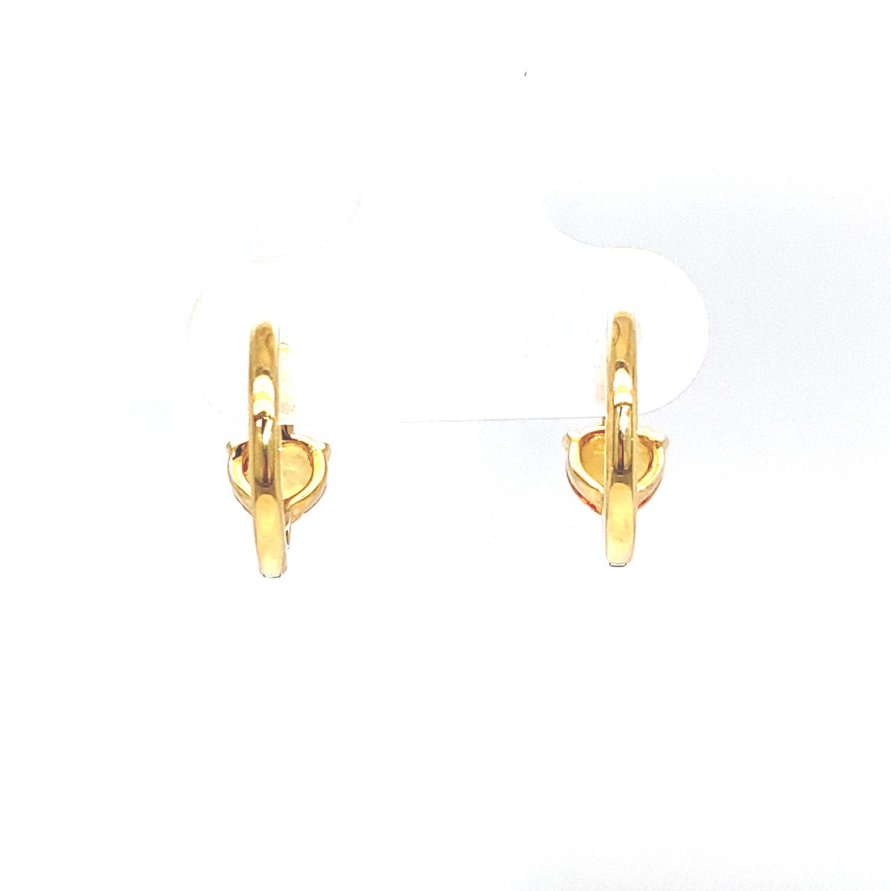 18K Yellow Gold Heart Mega Purple Sapphire Diamond Hoop Earrings