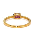 18K Rose Gold Purple Sapphire Heart Shape Simple Stack Diamond Ring