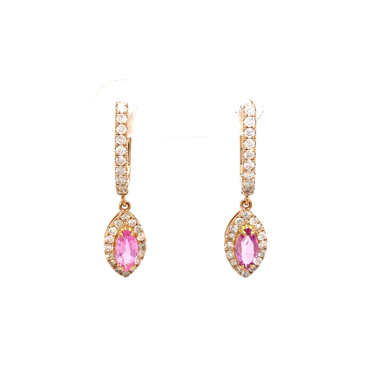 18K Rose Gold Fancy Sapphire Earring