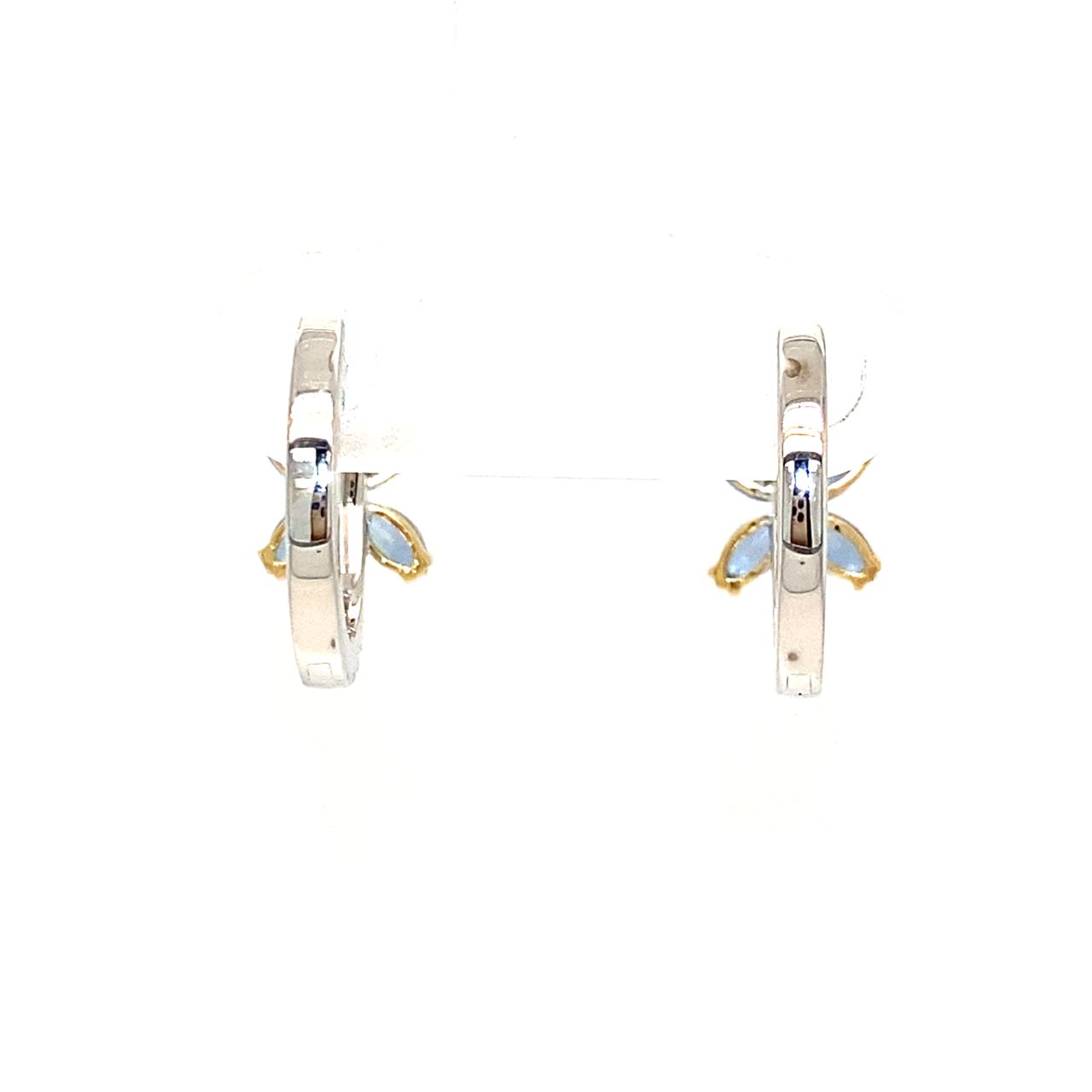 18K White Gold Sapphire Diamond Earring