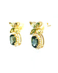 18K Yellow Gold Fancy Sapphire Diamond Earring
