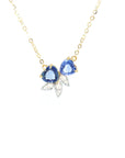 18K Yellow Gold Sapphire Diamond Necklace