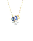 18K Yellow Gold Sapphire Diamond Necklace
