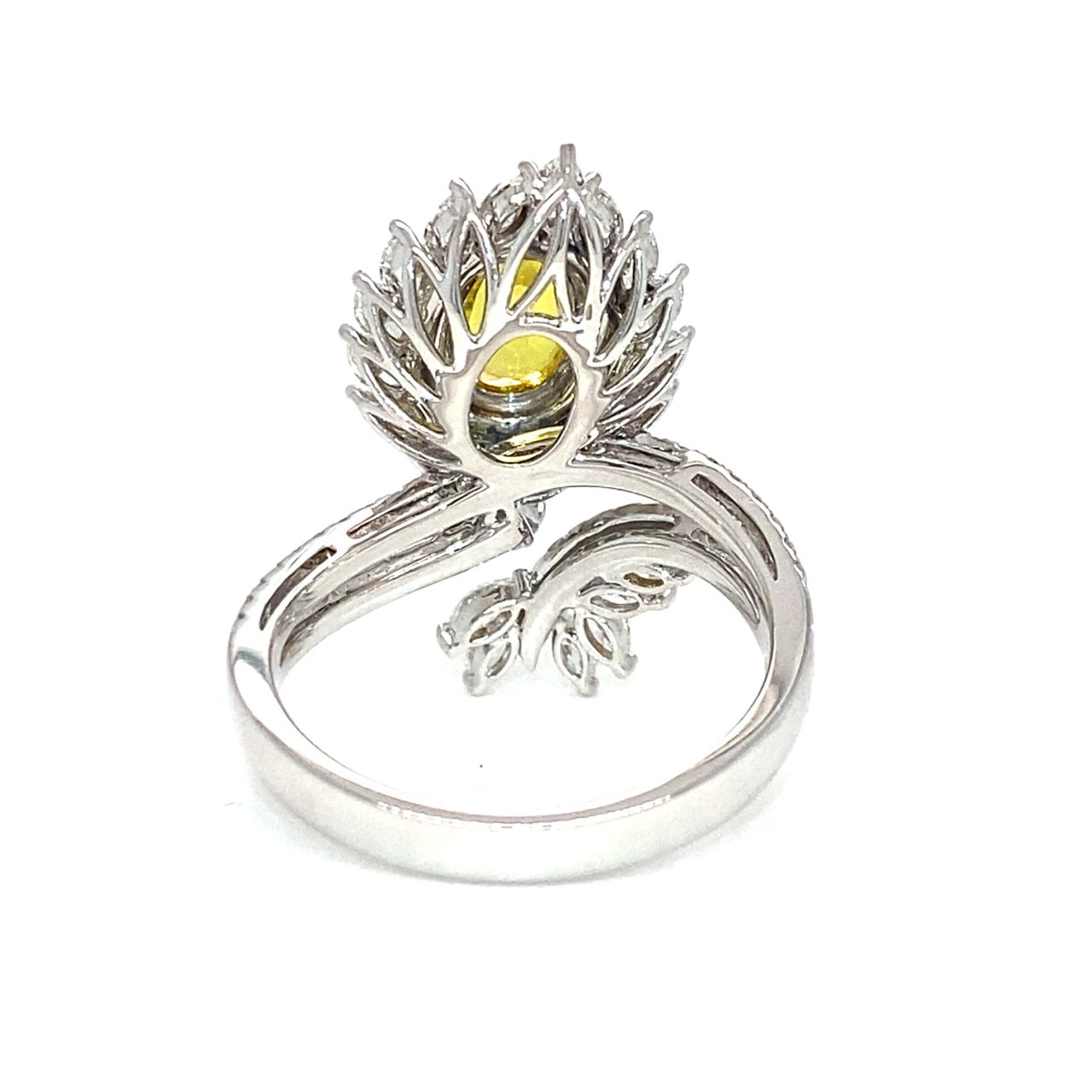 18K White Gold Tilt FS MQ Diamond Ring