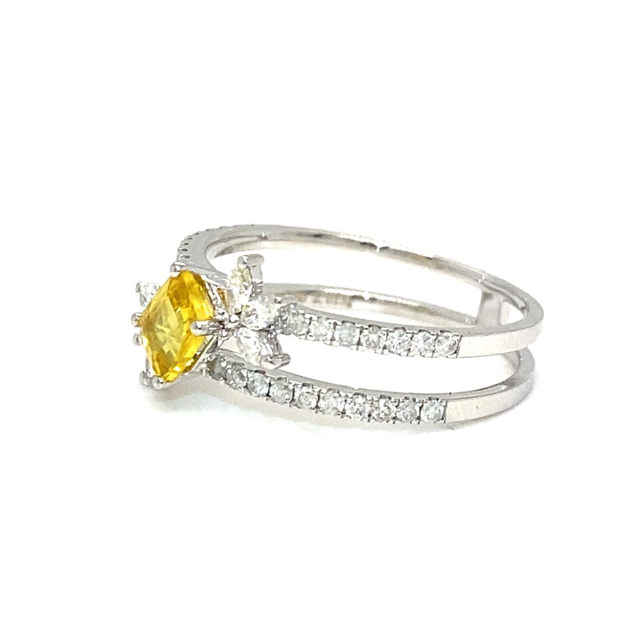 18k white gold tilt FS DI Ring
