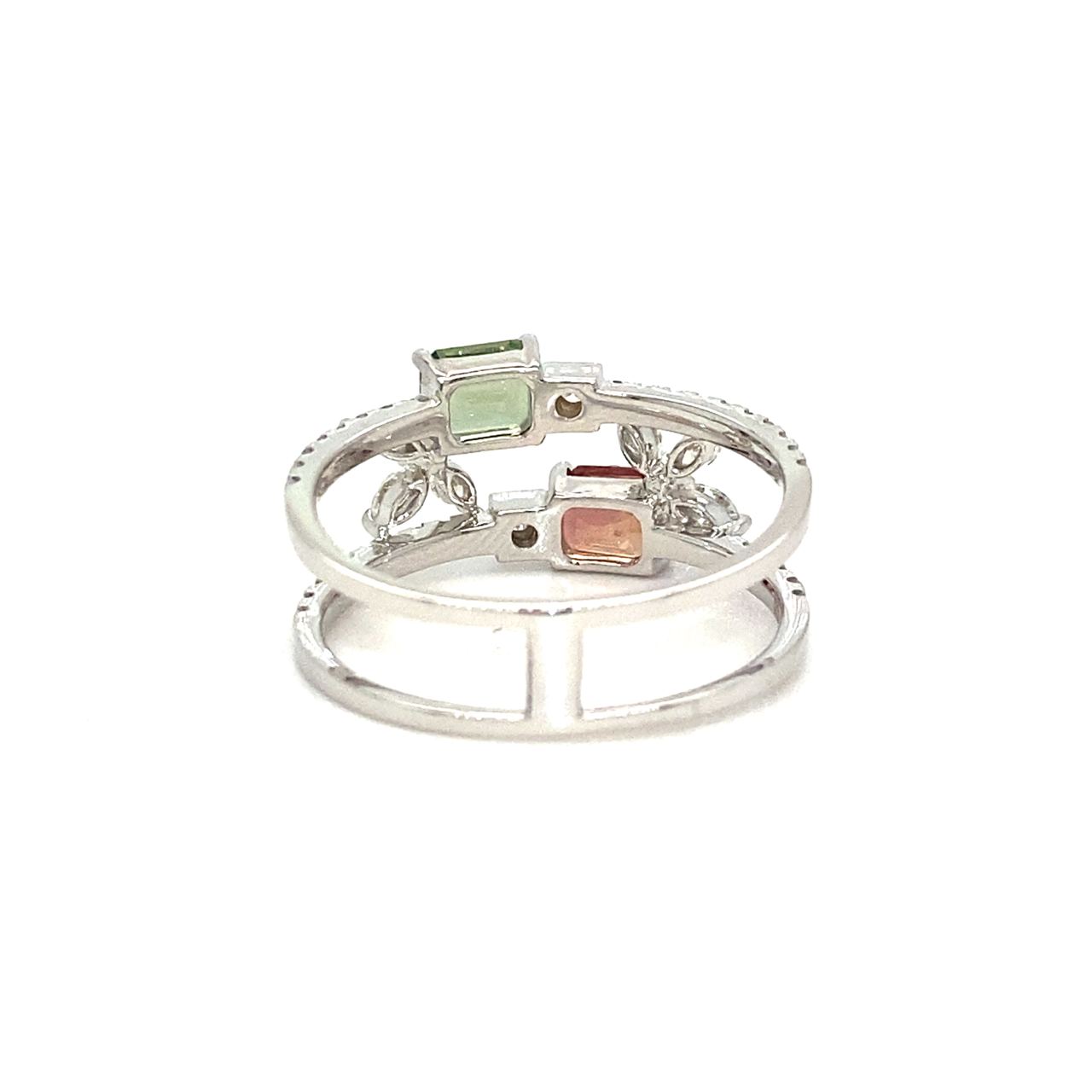 18K White Gold FS Ivy Diamond Double Deck Ring