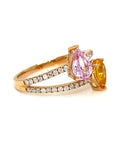 18K Rose Gold Double Pear FS V Shape Diamond Ring