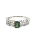18K White Gold Emerald FS Lovely lvy Lace Diamond Ring