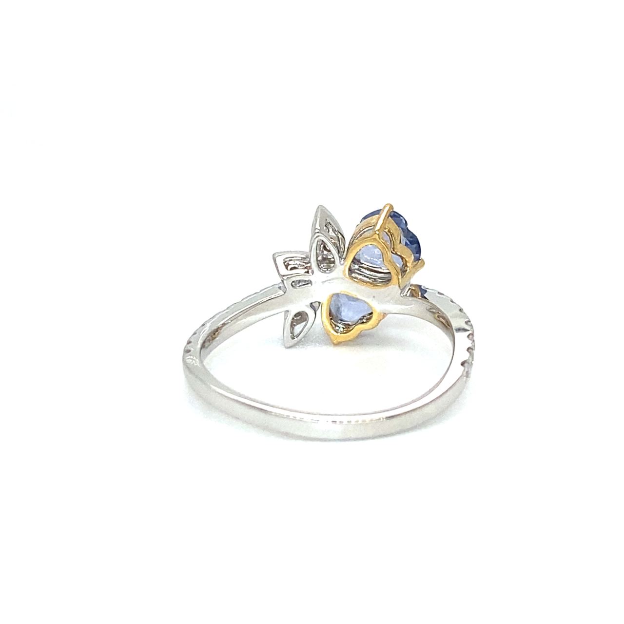 18K White Gold Sapphire Diamond Ring