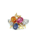 18K WhiteYellow Gold Fancy Sapphire Diamond Ring