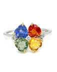 18K White Gold Lucky Clover Heart Shape FS Diamond Ring