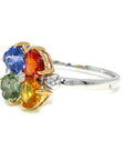 18K White Gold Lucky Clover Heart Shape FS Diamond Ring