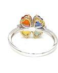18K White Gold Lucky Clover Heart Shape FS Diamond Ring