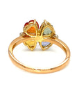 18K Rose Gold Lucky Clover Heart Shape FS Diamond Ring