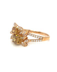 18K Rose Gold Double Deck YD Glam Diamond Ring