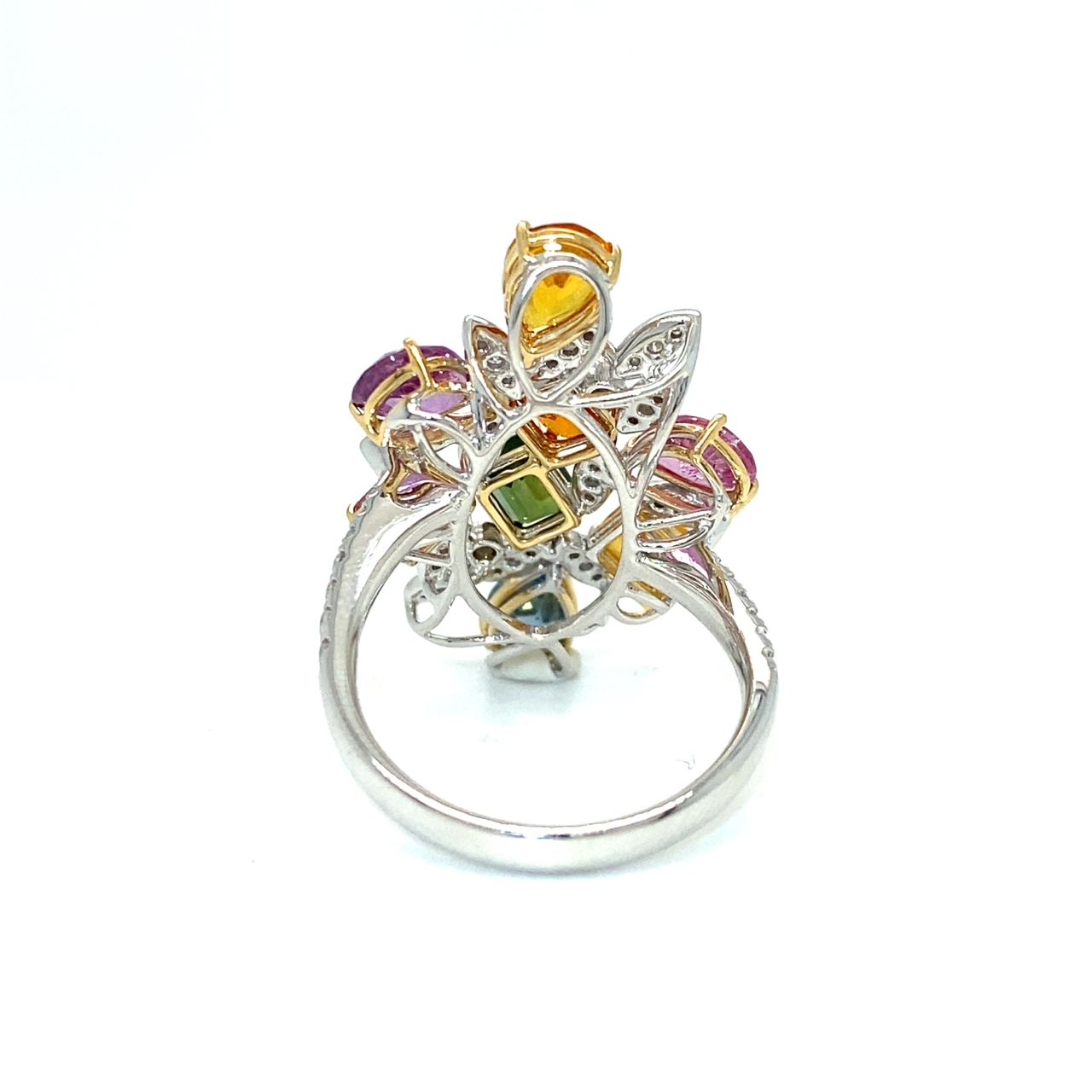18K WhiteYellow Gold Fancy Sapphire Ring