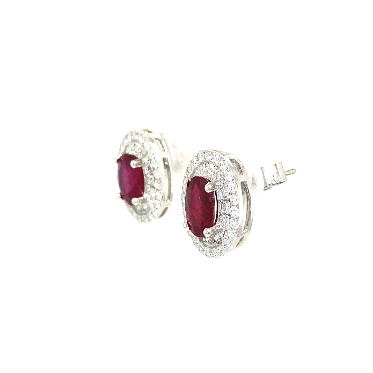 18K White Gold Diamond Earring