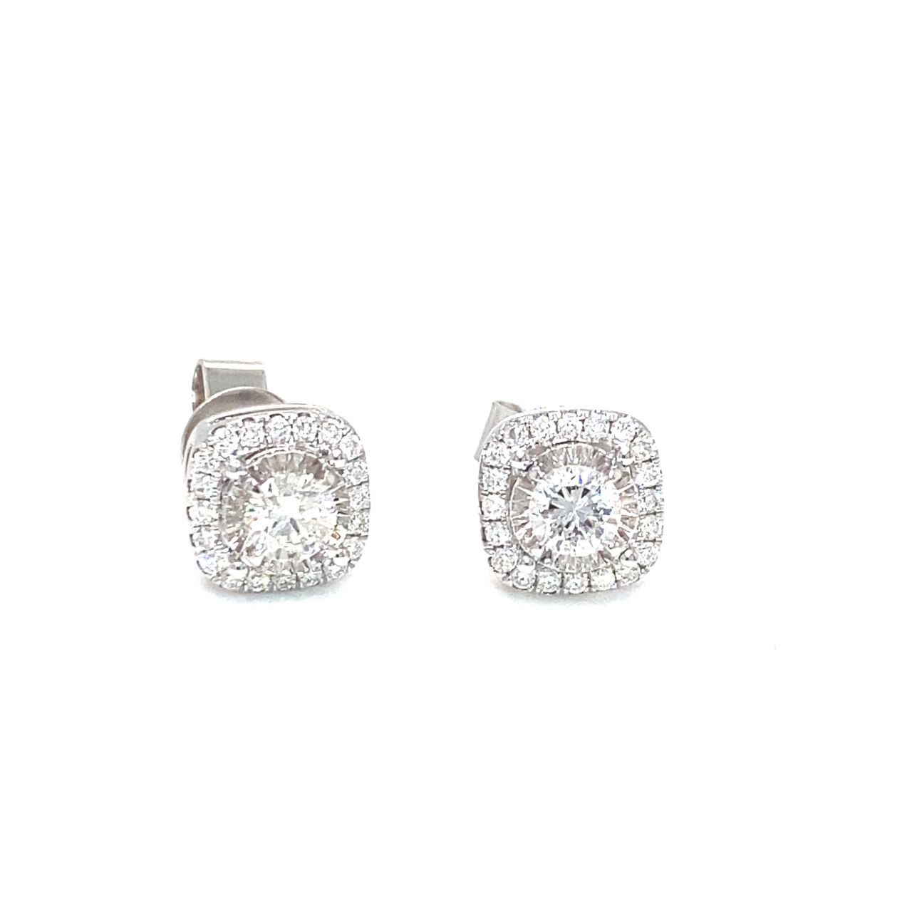 18K White Gold Diamond Earring